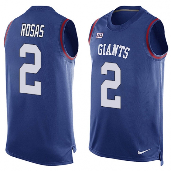 Men's Nike New York Giants #2 Aldrick Rosas Limited Royal Blue Player Name & Number Tank Top NFL Jersey - Ujersey