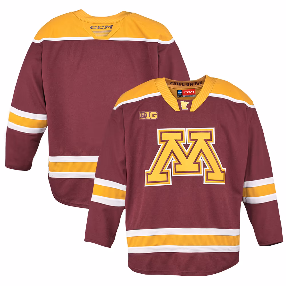 Men's CCM Maroon Minnesota Golden Gophers Home Replica Hockey Jersey - U-jersey
