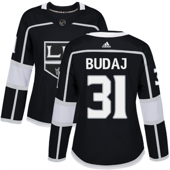 Women's Adidas Los Angeles Kings #31 Peter Budaj Authentic Black Home NHL Jersey - Ujersey