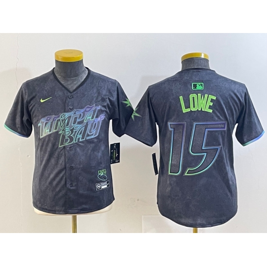 Youth Tampa Bay Rays #15 Josh Lowe Charcoal 2024 City Connect Limited Stitched Jersey - Ujersey