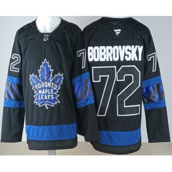 Men's Toronto Maple Leafs #72 Sergei Bobrovsky Black Alternate Authentic Jersey - Ujersey