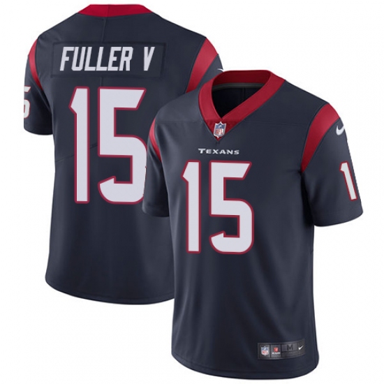 Men's Nike Houston Texans #15 Will Fuller V Limited Navy Blue Team Color Vapor Untouchable NFL Jersey - Ujersey