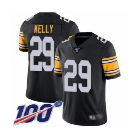 Men's Pittsburgh Steelers #29 Kam Kelly Black Alternate Vapor Untouchable Limited Player 100th Season Football Jersey - Ujersey
