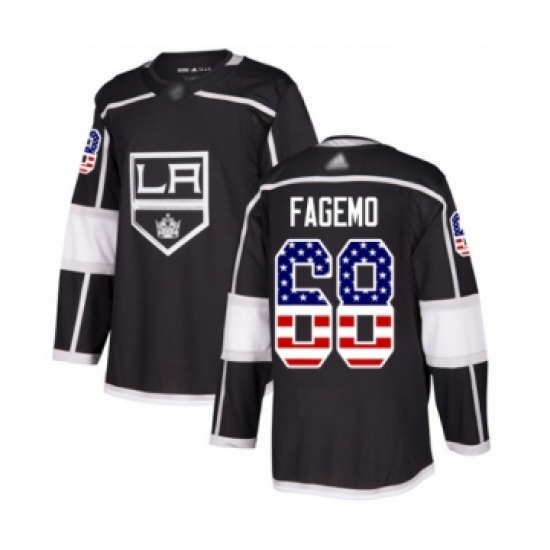 Youth Los Angeles Kings #68 Samuel Fagemo Authentic Black USA Flag Fashion Hockey Jersey - Ujersey
