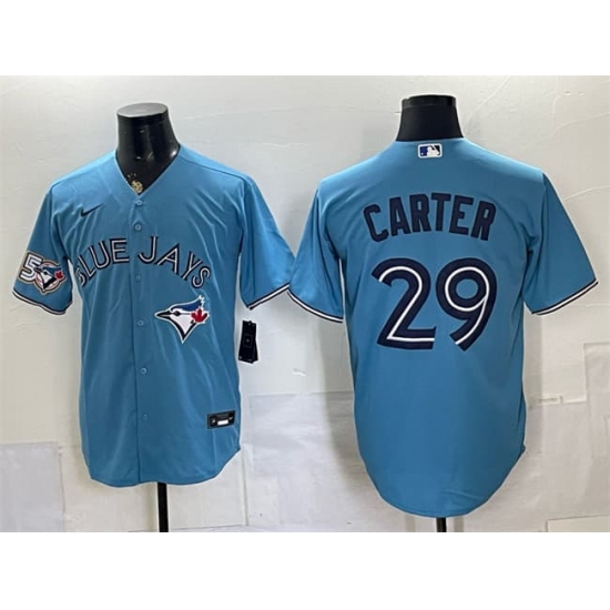 Men's Toronto Blue Jays #29 Joe Carter Blue 50 Seasons Stitched Baseball Jersey