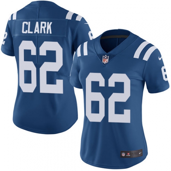 Women's Nike Indianapolis Colts #62 Le'Raven Clark Royal Blue Team Color Vapor Untouchable Limited Player NFL Jersey - Ujersey