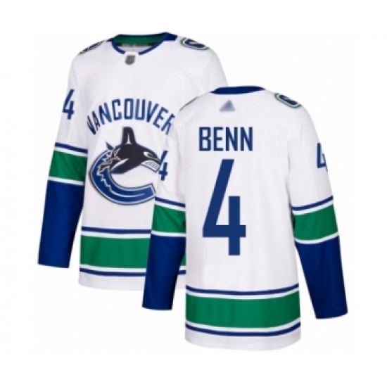 Men's Vancouver Canucks #4 Jordie Benn Authentic White Away Hockey Jersey - Ujersey