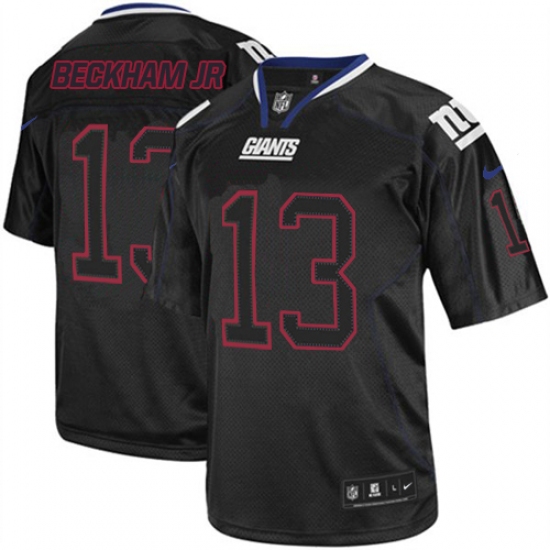 Men's Nike New York Giants #13 Odell Beckham Jr Elite Lights Out Black NFL Jersey - Ujersey