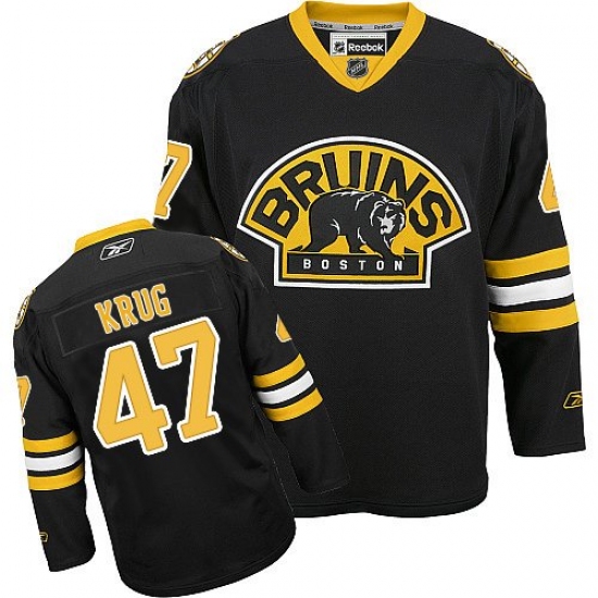 Men's Reebok Boston Bruins #47 Torey Krug Authentic Black Third NHL Jersey - Ujersey