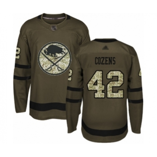 Men's Buffalo Sabres #42 Dylan Cozens Authentic Green Salute to Service Hockey Jersey - Ujersey