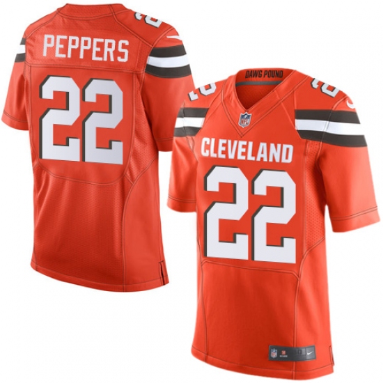 Men's Nike Cleveland Browns #22 Jabrill Peppers Elite Orange Alternate NFL Jersey - Ujersey