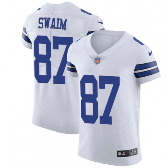 Men's Nike Dallas Cowboys #87 Geoff Swaim Elite White NFL Jersey - Ujersey
