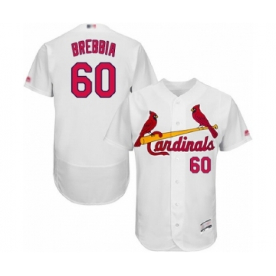 Men's St. Louis Cardinals #60 John Brebbia White Home Flex Base Authentic Collection Baseball Player Jersey - Ujersey