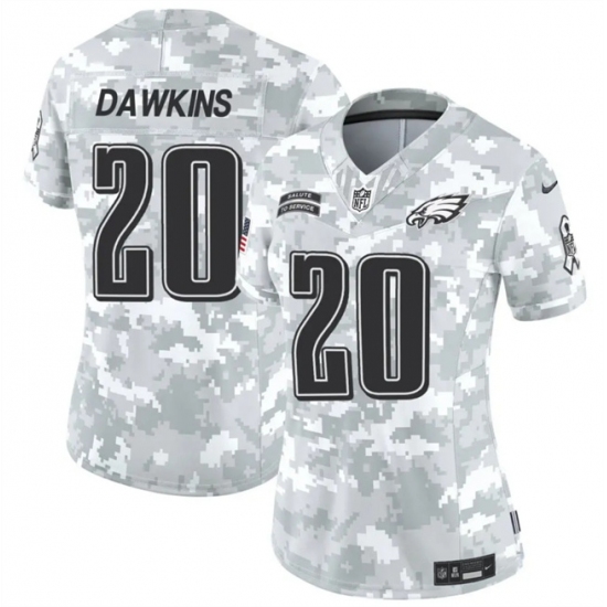 Women's Philadelphia Eagles #20 Brian Dawkins 2024 F.U.S.E Arctic Camo Salute To Service Limited Stitched Jersey(Run Small) - Ujersey