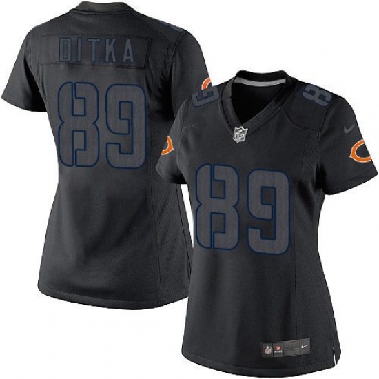 Women's Nike Chicago Bears #89 Mike Ditka Limited Black Impact NFL Jersey - Ujersey