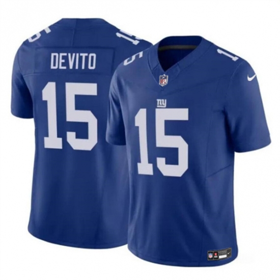 Men's New York Giants #15 Tommy DeVito Blue 2023 F.U.S.E. Vapor Untouchable Limited Football Stitched Jersey - Ujersey