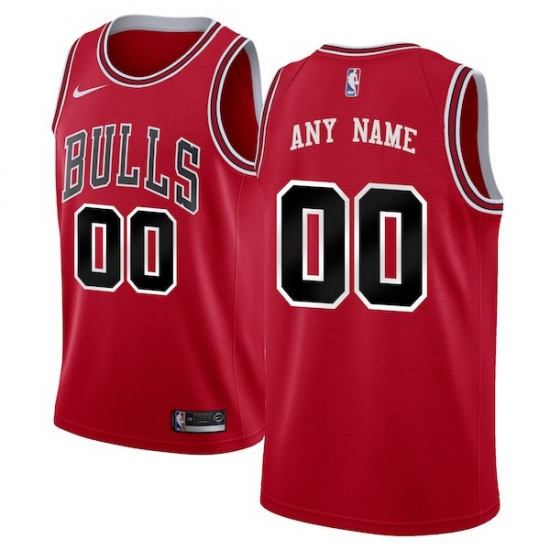 Men's Chicago Bulls Nike Red Swingman Custom Jersey - Icon Edition - Ujersey