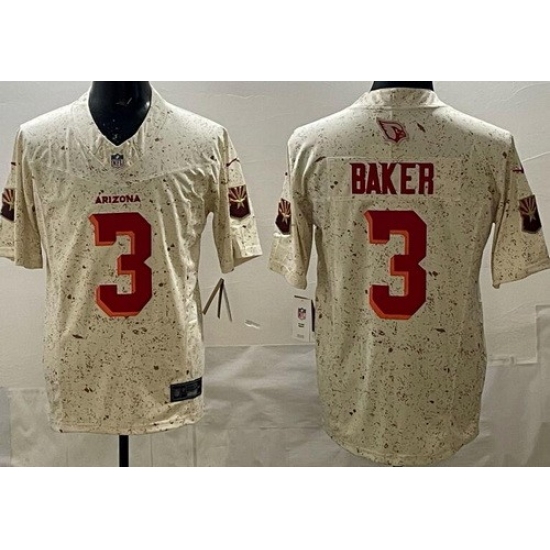 Men's Arizona Cardinals #3 Budda Baker Limited Cream Rivalries FUSE Vapor Jersey - Ujersey