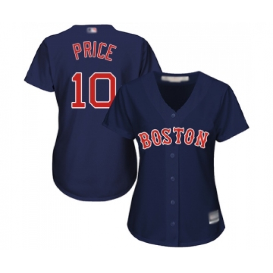 Women's Boston Red Sox #10 David Price Replica Navy Blue Alternate Road Baseball Jersey - Ujersey