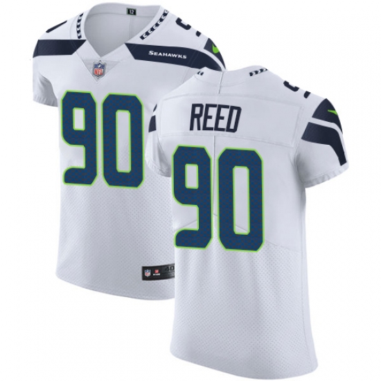 Men's Nike Seattle Seahawks #90 Jarran Reed White Vapor Untouchable Elite Player NFL Jersey - Ujersey
