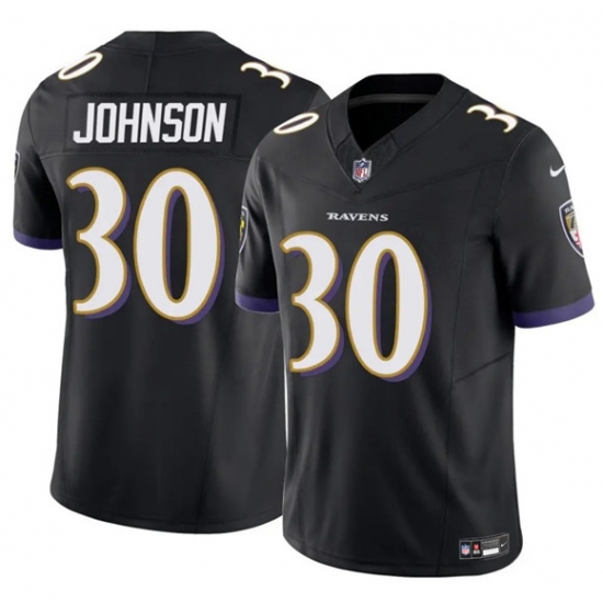 Men's Baltimore Ravens #30 D'Ernest Johnson Black 2025 F.U.S.E Vapor Limited Football Jersey - Ujersey