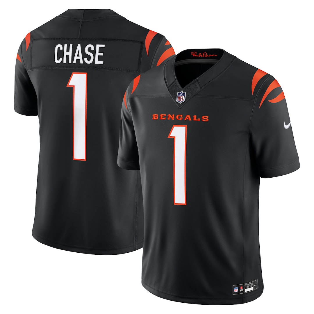 Men's Cincinnati Bengals Ja'Marr Chase Nike Black Team Vapor F.U.S.E. Stitched Limited Jersey - Ujersey