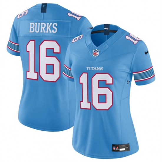 Women's Tennessee Titans #16 Treylon Burks Light Blue 2026 F.U.S.E. Vapor Limited Stitched Football Jersey(Run Small) - Ujersey