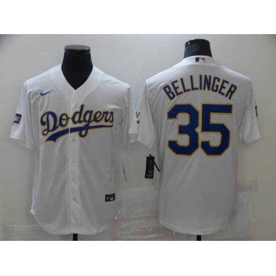 Men's Nike Los Angeles Dodgers #35 Cody Bellinger White World Series Champions Jersey - Ujersey