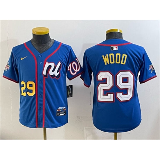Women's National League #29 James Wood Blue 2025 All-Star Edition Limited Stitched Baseball Jersey(Run Small)