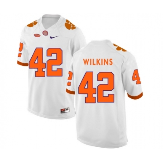 Clemson Tigers 42 Christian Wilkins WhiteCollege Football Jersey - Ujersey