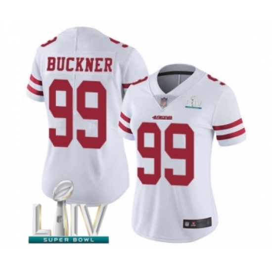 Women's San Francisco 49ers #99 DeForest Buckner White Vapor Untouchable Limited Player Super Bowl LIV Bound Football Jersey - Ujersey