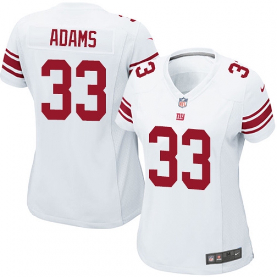 Women's Nike New York Giants #33 Andrew Adams Game White NFL Jersey - Ujersey