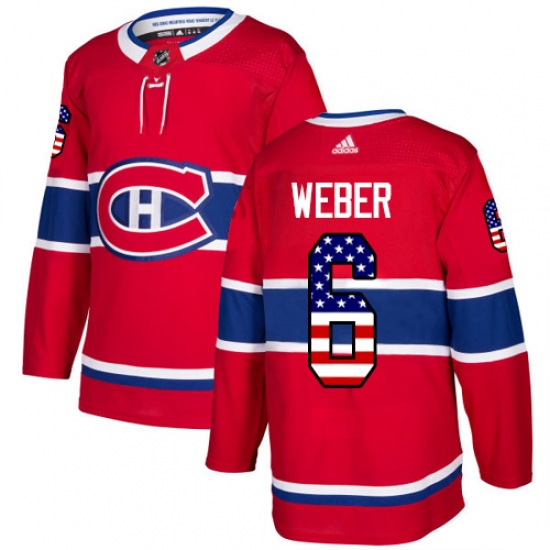 Youth Adidas Montreal Canadiens #6 Shea Weber Authentic Red USA Flag Fashion NHL Jersey - Ujersey