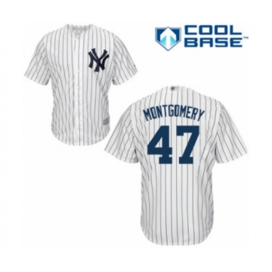 Youth New York Yankees #47 Jordan Montgomery Authentic White Home Baseball Player Jersey - Ujersey