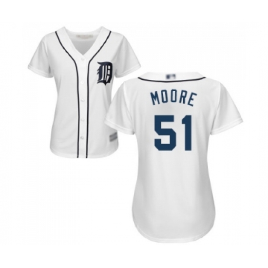 Women's Detroit Tigers #51 Matt Moore Replica White Home Cool Base Baseball Jersey - Ujersey