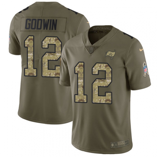 Youth Nike Tampa Bay Buccaneers #12 Chris Godwin Limited Olive/Camo 2017 Salute to Service NFL Jersey - Ujersey