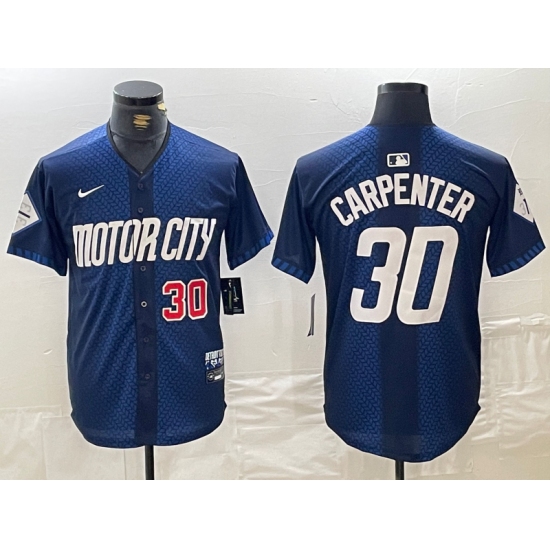 Men's Detroit Tigers #30 Kerry Carpenter Number 2024 Navy City Connect Cool Base Limited Stitched Jersey - Ujersey
