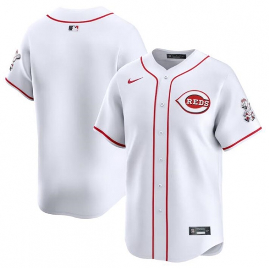 Men's Cincinnati Reds Blank White Home Limited Baseball Stitched Jersey - Ujersey