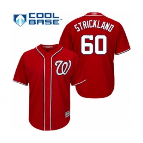 Youth Washington Nationals #60 Hunter Strickland Authentic Red Alternate 1 Cool Base Baseball Player Jersey - Ujersey