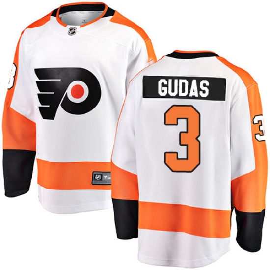 Men's Philadelphia Flyers #3 Radko Gudas Fanatics Branded White Away Breakaway NHL Jersey - Ujersey