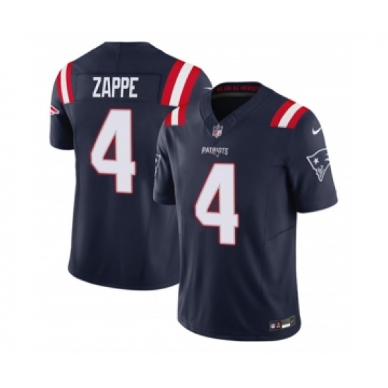 Men's Nike New England Patriots #4 Bailey Zappe Navy 2023 F.U.S.E. Vapor Limited Football Stitched Jersey - Ujersey