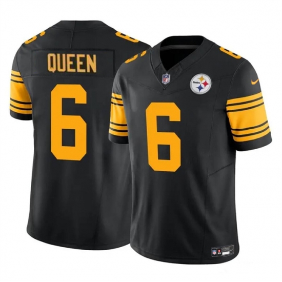 Men's Pittsburgh Steelers #6 Patrick Queen Black 2023 F.U.S.E. Color Rush Vapor Untouchable Limited Football Stitched Jersey - Ujersey