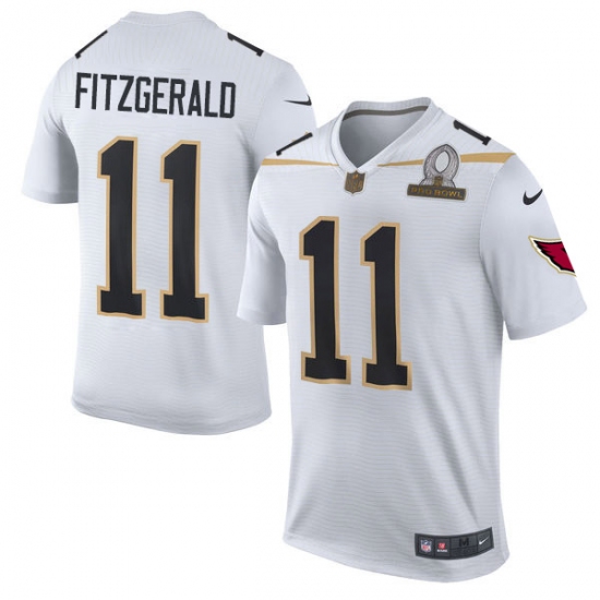 Men's Nike Arizona Cardinals #11 Larry Fitzgerald Elite White Team Rice 2016 Pro Bowl NFL Jersey - Ujersey