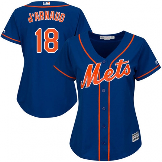 Women's Majestic New York Mets #18 Travis d'Arnaud Replica Royal Blue Alternate Home Cool Base MLB Jersey - Ujersey