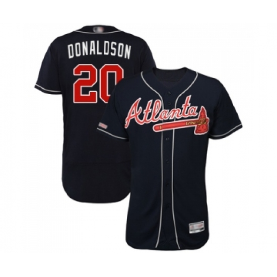 Men's Atlanta Braves #20 Josh Donaldson Navy Blue Alternate Flex Base Authentic Collection Baseball Jersey - Ujersey
