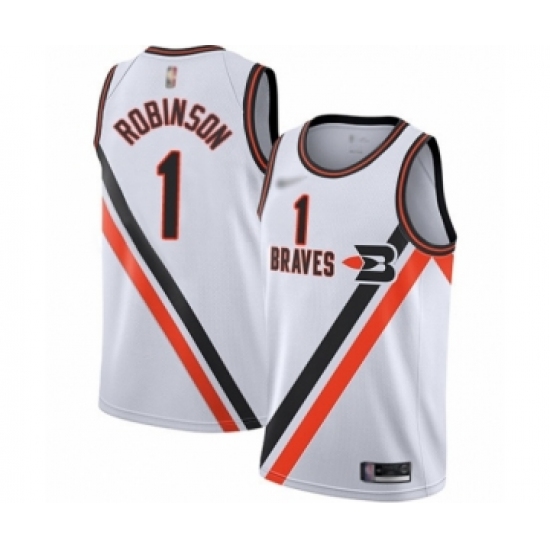 Men's Los Angeles Clippers #1 Jerome Robinson Swingman White Hardwood Classics Finished Basketball Jersey