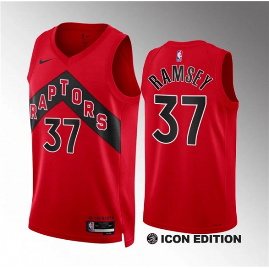 Men's Toronto Raptors #37 Jahmi'us Ramsey Red Icon Edition Stitched Basketball Jersey - Ujersey