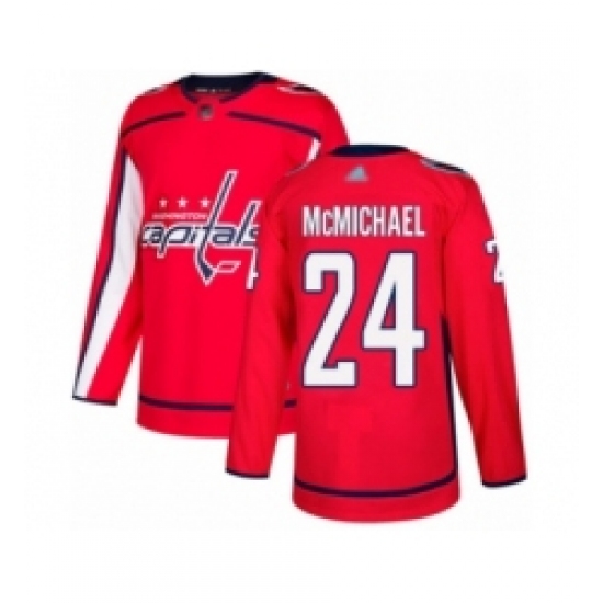 Men's Washington Capitals #24 Connor McMichael Authentic Red Home Hockey Jersey