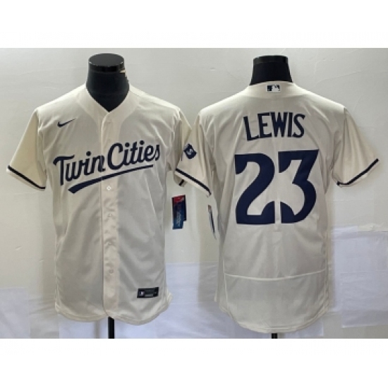 Men's Minnesota Twins #23 Royce Lewis Cream Flex Base Stitched Baseball Jersey - Ujersey