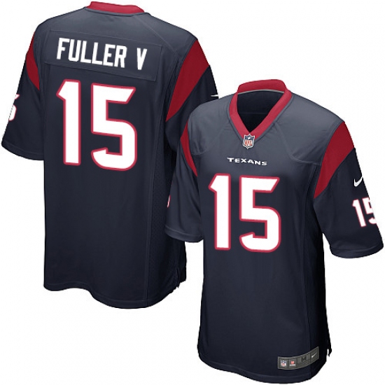 Men's Nike Houston Texans #15 Will Fuller V Game Navy Blue Team Color NFL Jersey - Ujersey